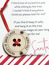 Load image into Gallery viewer, Santa Button and Letter - keepsake heirloom ornament tradition
