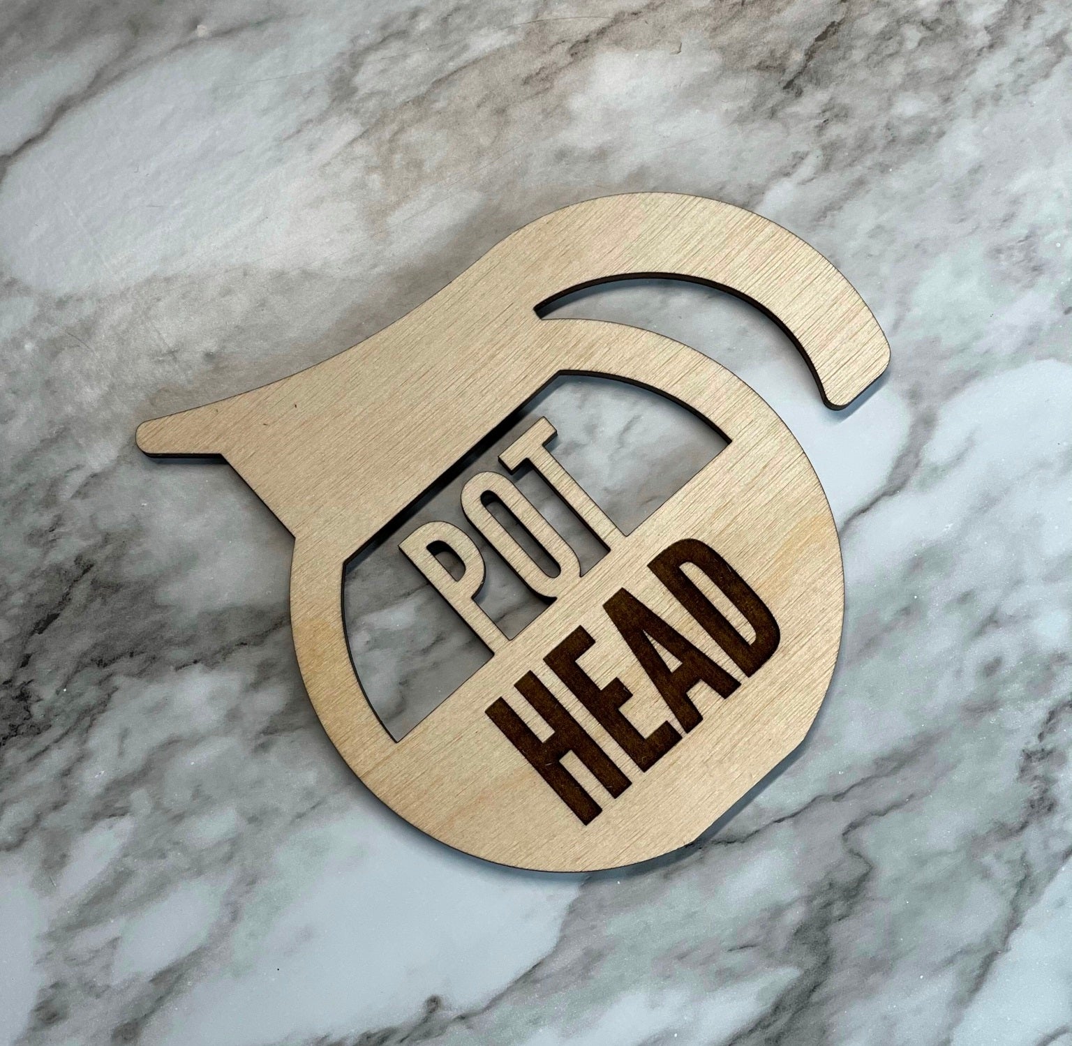 signs pothead Coffee Lovers Pot Head Small Wood Sign & Cup Coaster – Herber Studios