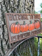 Load image into Gallery viewer, Welcome To Our Pumpkin Patch Layered Wood Sign - Fall Seasonal
