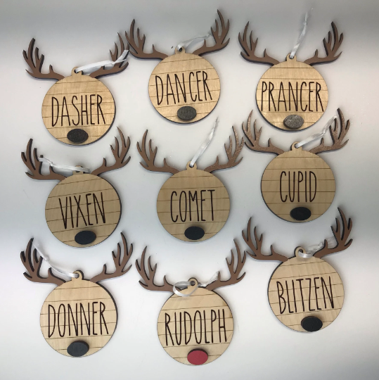 Rudolph & His Gang of Reindeer Christmas Ornaments ~ 9 Ornies ~ Too Cute