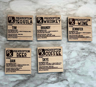 Personalized Prescription Magnets ~ Coffee Beer Wine Whiskey Tequila ~ Engraved
