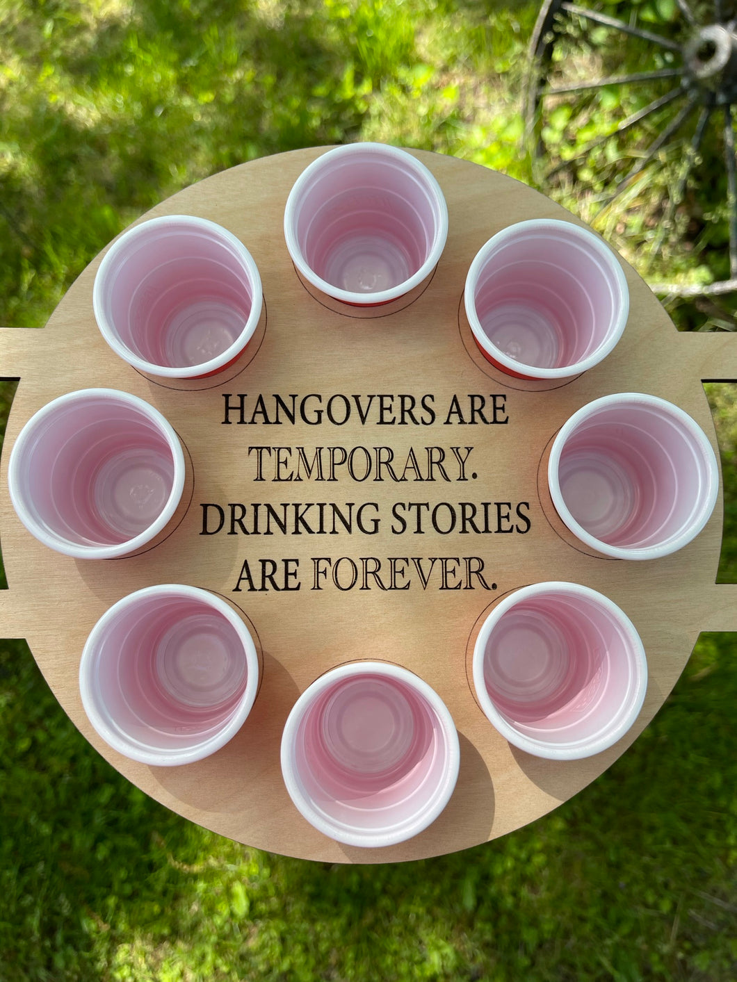 Shots Flight Board - 8 Shots - Hangovers Drinking Stories - Alcohol Liquor Adult