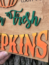 Load image into Gallery viewer, Farm Fresh Pumpkins Sign - Fall Decor Halloween Country
