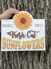 Load image into Gallery viewer, Fresh Cut Sunflowers Market Layered Sign - Natural or White
