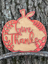 Load image into Gallery viewer, Thanksgiving Buffet Layered Wood Signs - Give Thanks or Thankful Grateful Blessed
