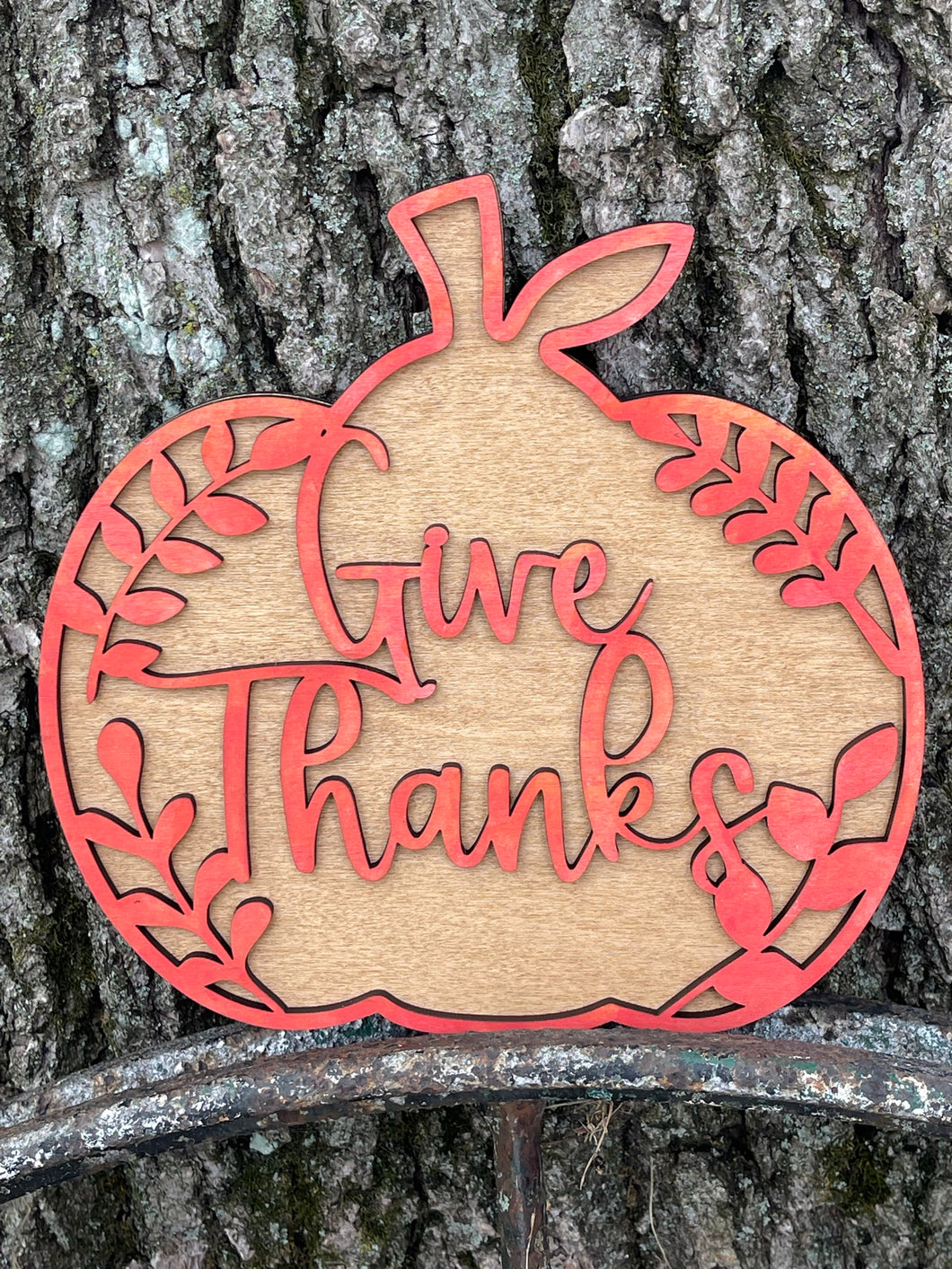 Thanksgiving Buffet Layered Wood Signs - Give Thanks or Thankful Grateful Blessed