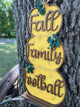 Load image into Gallery viewer, Fall Family Football Stacked Pumpkins - Choice of team colors
