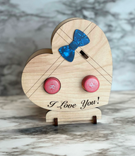 Load image into Gallery viewer, Wine Heart Couples Engagement Wedding Day Wood Love You Be Mine
