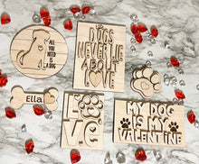 Load image into Gallery viewer, DIY Personalized DOG Valentine&#39;s Day Tier Tray Wood Kit - Holiday Kitchen Decor - Tiered Signs - Wood Craft Herber Studios
